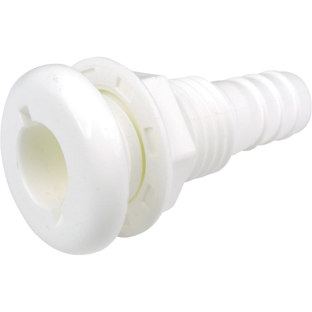 Seachoice18051 3/4" White Plastic ThruHull with Broad Flange