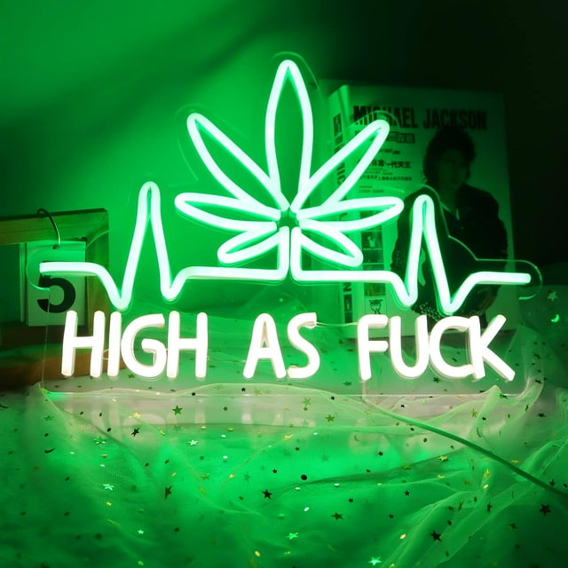 Rótulo LED Neón Hoja JFLLamp 41x30 cm Verde USB