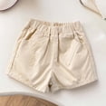 thumbnail image 2 of hoksml Back to School Girls Elastic Waist Cotton Chino Shorts Casual Playwear Shorts with Pockets, 2 of 6