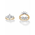 thumbnail image 4 of PalmBeach Jewelry Marquise-Cut and Baguette Cubic Zirconia 2-Piece Starburst Jacket Wedding Ring Set 4.80 TCW Gold-Plated, 4 of 6