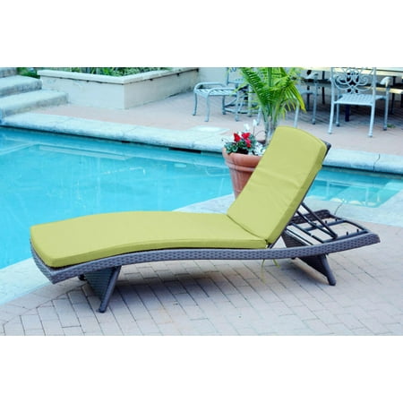 80 Adjule Espresso Resin Wicker Outdoor Patio Chaise Lounge 80 Adjule Espresso Resin Wicker Outdoor Patio Chaise Lounge Chair Green Cushion