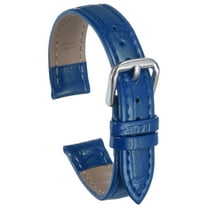 Uxcell Leather Watch Band 13mm Embossed Pattern Cowhide Watch Strap Replacement with Spring Bars Blue
