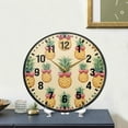 thumbnail image 4 of Yayeee Wall Clock Battery Operated 11.9" Silent Quartz Non-Ticking for Living Room Decor, Sunshine Pineapples, 4 of 8