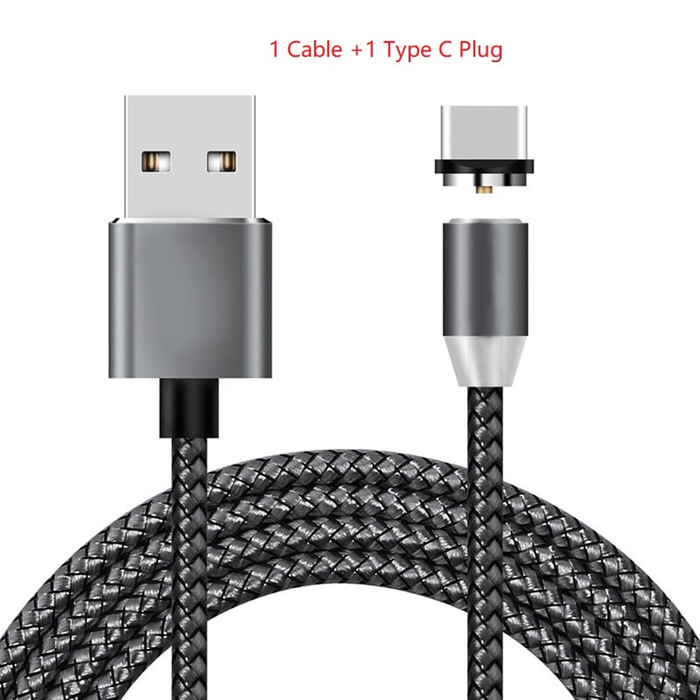 0.5M, Black+for Android 360 Degree 3 in 1 Magnetic Absorption Data Charger Cable Self Winding USB Charging Cable Magic Rope Magnetic Data Cable 