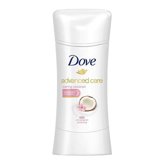 Dove Advanced Care Antiperspirant Deodorant Caring Coconut, Nutrium Moisture, 2.6 Oz, 2 Pack