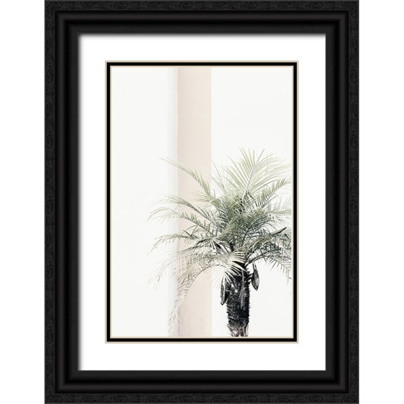 Studio III 11x14 Black Ornate Wood Framed with Double Matting Museum Art Print Titled - Studio III - Palm Tree