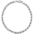 thumbnail image 6 of DVEATR Solid 925 Sterling Silver 2MM/4MM Rope Chain Bracelet for Men Women,with Lobster Claw Clasp,Made in Italy 6.5/7/7.5/8 Inch, 6 of 10
