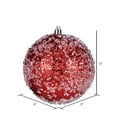 thumbnail image 3 of Vickerman Boules de Grêle en Plastique de 6 Pouces en Rouge Pailleté (Ensemble de 4), 3 of 3