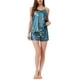 thumbnail image 1 of Conjunto de Lounge de Satén para Mujeres INSPIRE CHIC, Camiseta Sin Mangas, Ropa de Noche, Pijamas, Talla XS, Floral en Azul Marino y Rojo, 1 of 6