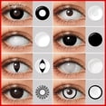 thumbnail image 2 of Magister lentes de contacto de colores para Halloween, lentes de ojos multicolores, Blanco, Negro, Rojo, Cosplay de Anime, 2 of 4