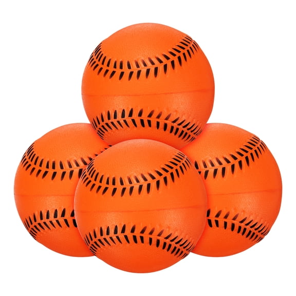 Uxcell Soft Sponge Foam Baseballs, PU Solid Baseballs Training Practice Ball 9" & 4 Pack & Orange-Fitting for (Daily Practice/Fun Sports/Competition)
