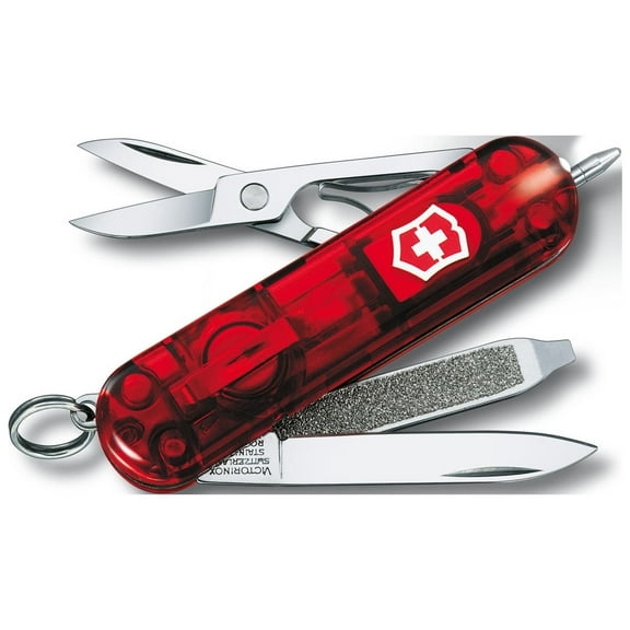 Victorinox Signature Lite 7 Function Transparent Red Pocket Knife