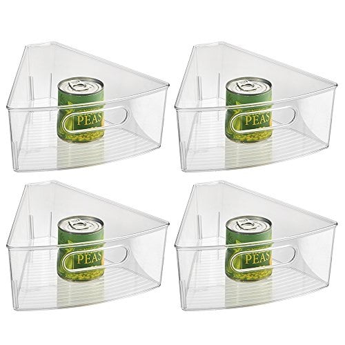InterDesign Kitchen Lazy Susan Pantry Binz 1/8, Set of 4, Clear