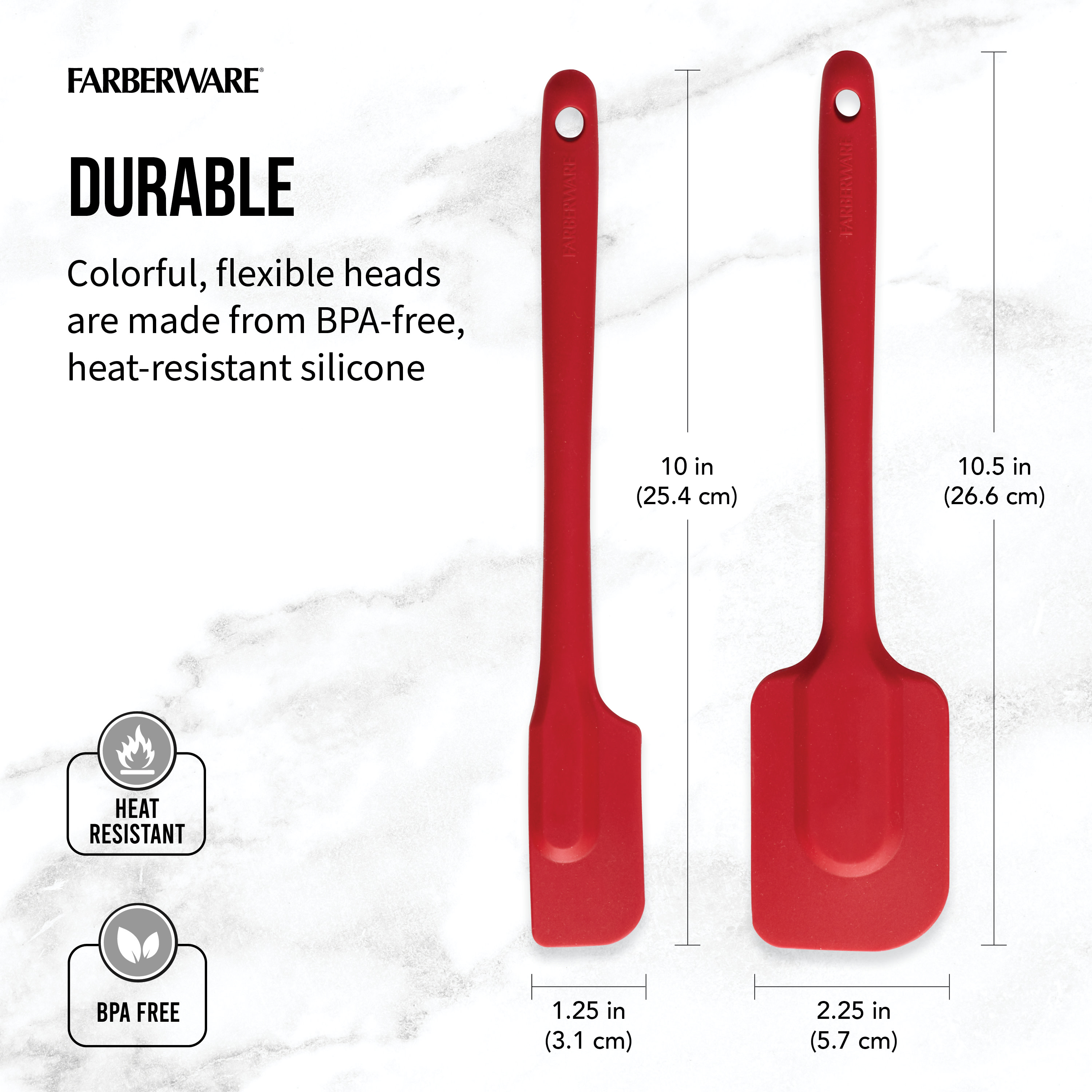 Farberware Professional Silicone Solid Red Spatula Set of 2 - image 5 of 10