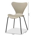 thumbnail image 4 of Baxton Studio Beige Plastic and Black Metal 4-Piece Dining Chair Set, 4 of 17