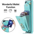 thumbnail image 3 of MYKOMI Phone Case for Samsung Galaxy S20 5G 6.2 inch Wallet Cover with HD Screen Protector and RFID Blocking Ring Stand Credit Card Holder Cell Accessories S 20 20S UW G5 Women Men Teal, 3 of 6