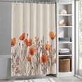 thumbnail image 5 of Watercolor Garden Flower Plant Shower Curtain for Bathroom, Blossom Poppy Floral on Burlap Waterproof Shower Curtains Washable Quick Dry with Hooks Bathtub Curtains 60x72IN, 5 of 9