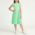 thumbnail image 2 of Levmjia Girls Dress 8 - 13 Years Sleeveless Round Neck Solid Color Casual Comfortable Kids Dress Pure Color Middle School Girls A - line Pleated Back to School Outfit for Tween Girls, 2 of 6
