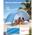 thumbnail image 2 of KFFKFF Beach Tent Sun Shelter for 3 Person, UPF 50+ Protection, Portable Sun Shade Canopy with Carrying Bag & Ground Stakes, Lightweight and Easy Setup Beach Umbrella, 2 of 9