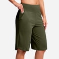 thumbnail image 2 of BUIGTTKLOP Shorts for Women Knee Length with Pockets High Waisted Stretch Shorts for Summer Walking, 2 of 6