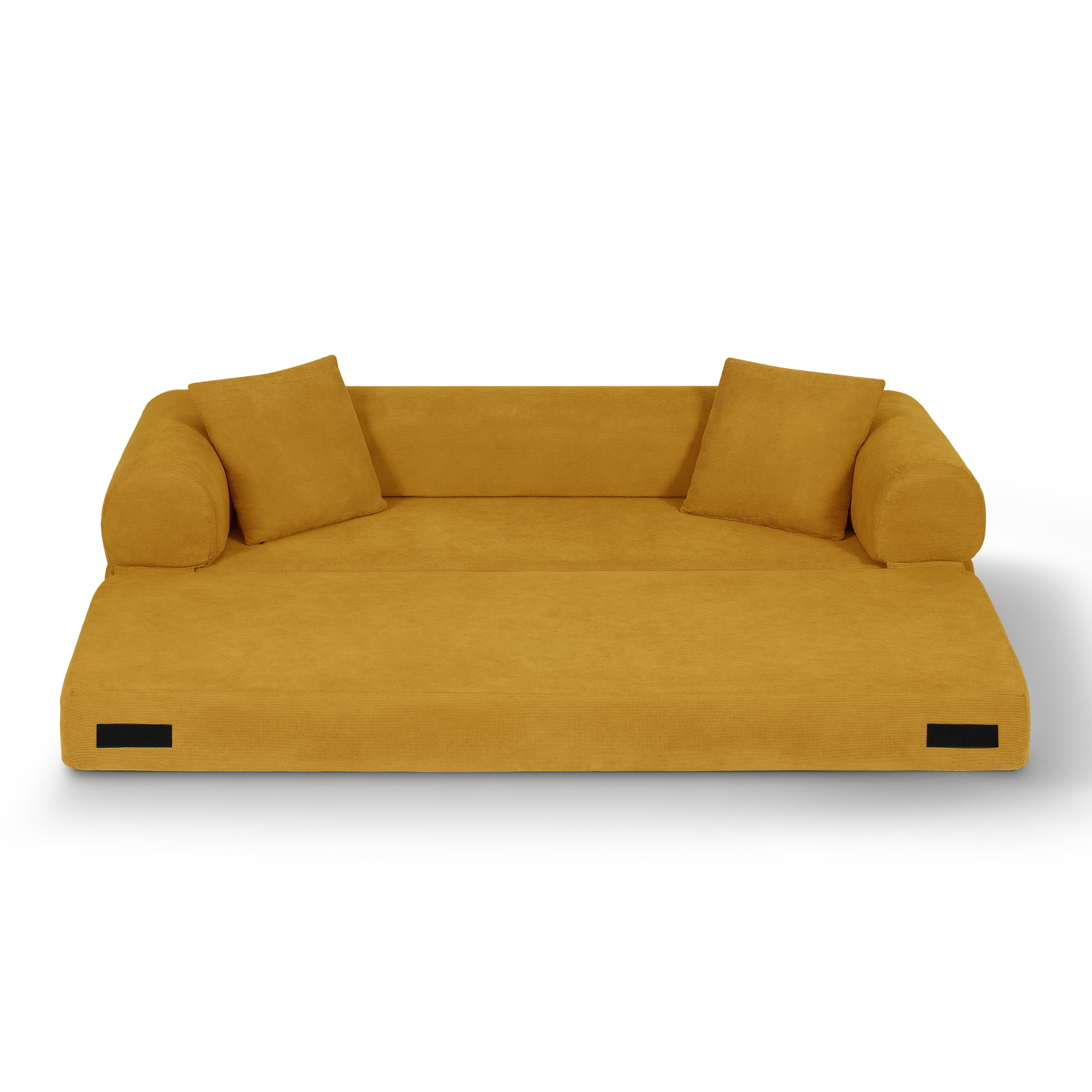 80 Inch 3‑in‑1 Convertible Boneless Sofa Bed, Queen Size Folding Sleeper Couch with Storage Pockets, Corduroy Compressed Sofa in a Box for Living Room