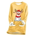 thumbnail image 1 of WEAIXIMIUNG Sweatshirts Courts pour Femmes Grande Taille Pull Thermique à Manches Longues Col Rond avec Poche, 1 of 5