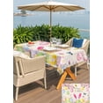 thumbnail image 4 of Outdoor Tablecloth with Umbrella Hole and Zipper, Happy Easter Rectangle Table Cloth 60x84 Inch Waterproof Tablecloth, Spring Farmhouse Bunny Eggs Flower Beige Picnic Table Cover for Patio Camping, 4 of 7