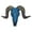 Sheep, variant on HHBEAUTY Bull Skull Decor, Halloween Decoration, Turquoise Effect 12" Long Bull Head Sculpture with Curved Horns, Small Hanging Art Boho Wall Decor, Gate Fence Background Wall Decoration, Blue