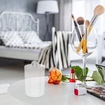 Supvox Clear Powder Puff Container Dual Use Makeup Storage Box for Travel and Home Cosmetic Supplies