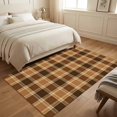 thumbnail image 4 of Area Rugs 4'x6'. Brown Checkered Carpet Runner Indoor Outdoor Rugs Home Decor Aesthetic, Modern Farmhouse Brwon Buffalo Plaid Non Slip Mats Washable Accent Rug for Living Room Bedroom, 4 of 8