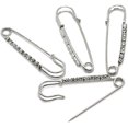 thumbnail image 3 of PinesC 10 Pcs Safety Pins Encrusted with White Rhinestone 6.5x1.8 cm - Personalized Design - Charm for Fashion Silver, 3 of 4