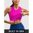 thumbnail image 5 of Alove Womens Solid Round Neck Workout Top Ribbed Yoga Tops Double Strap Workout Running Tank Crop Tops, 5 of 8