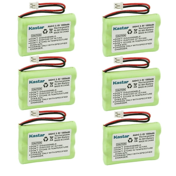 Kastar 6-Pack Ni-MH Battery 3.6V 1000mAh Replacement for Motorola Digital Video Baby Monitor MBP18, MBP18/2, MBP18/3, MBP18/4, MBP18PU, MBP25, MBP25/2, MBP25/3, MBP25/4, MBP25-B2, MBP25PU