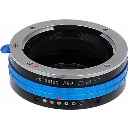 Fotodiox Pro Lens Adapter Sony Alpha A-Mount (and Minolta AF) DSLR Lens to C-Mount (1 Screw Mount) Cine & CCTV Camera Body with Built-In Aperture Control Dial