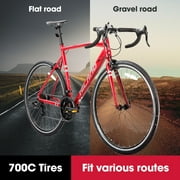 Hiland Aluminum Road Bike,Shimano 14 Speeds, 53/57cm Frame, Racing Bike for Men Mens Racing Bike