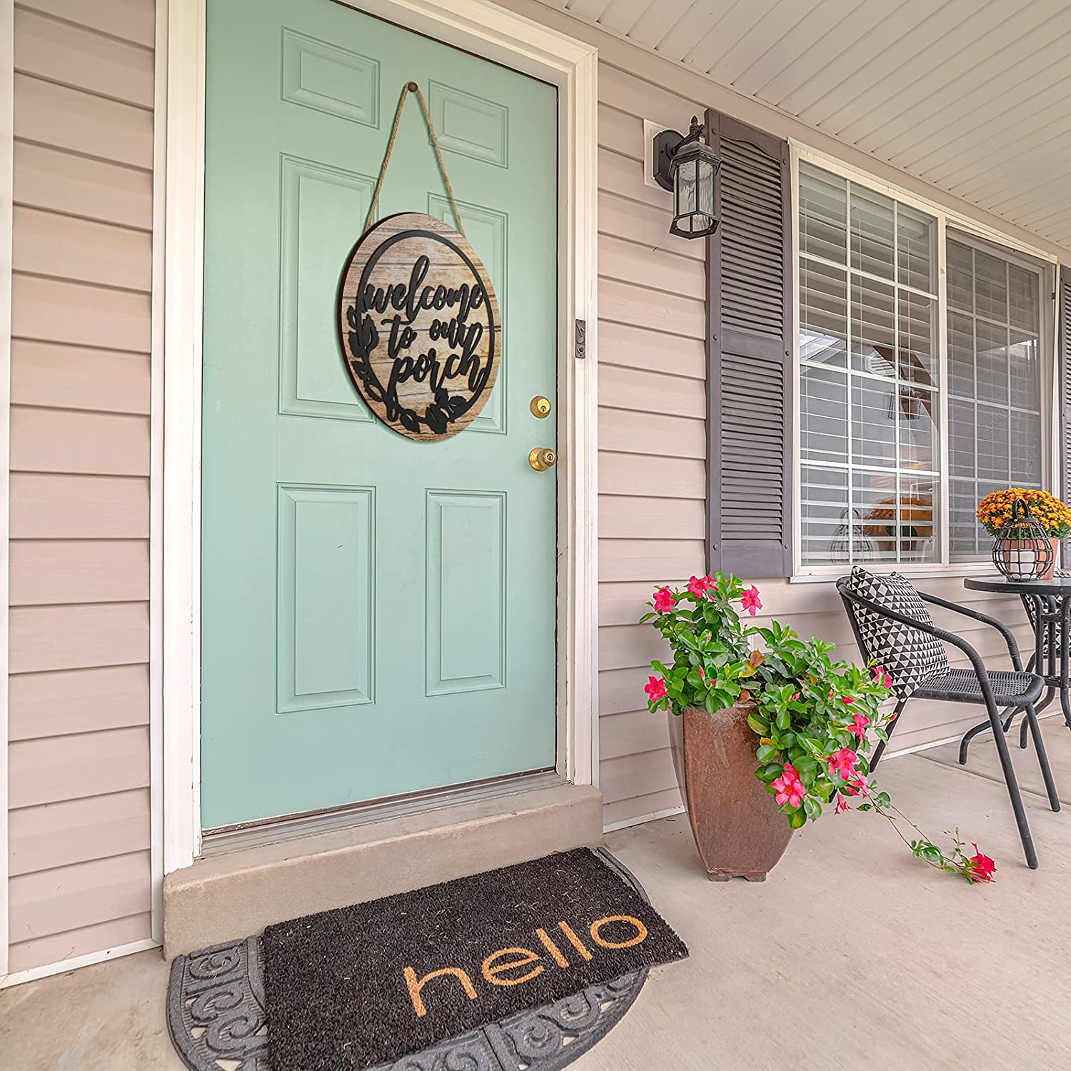 Blulu Welcome to Our Porch Sign Farmhouse Wood Sign Front Porch Decor Rustic Welcome Sign Wooden Wall Decor Hanging Wooden Decorations with 3D Words for Home Porch Wall Door 12 x 12 x 0.3 inch Blulu Welcome to Our Porch Sign Farmhouse Wood Sign Front Porch Decor Rustic Welcome Sign Wooden Wall Decor Hanging Wooden Decorations with 3D Words for Home Porch Wall Door 12 x 12 x 0.3 inch