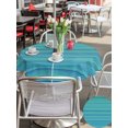 thumbnail image 6 of Outdoor Tablecloth with Umbrella Hole Zipper Teal Blue Striped Round Tablecloth 60" Waterproof Outside Table Cloth Thin Line Geometric Patio Table Cover Tablecloths for Picnic Party, 6 of 8