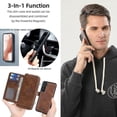 thumbnail image 4 of Crossbody Leather Magnetic Wallet Case Compatible Samsung Galaxy S23 Ultra/s23 Plus/s23 With Card Holder, 4 of 5