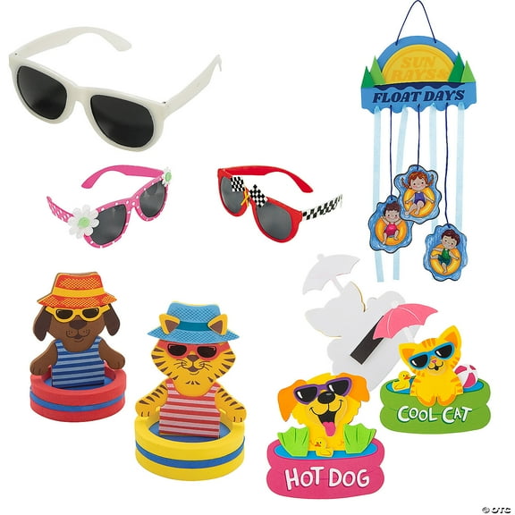 Pool Party Craft Kit Assortment - Makes 36