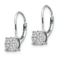 thumbnail image 5 of 14K White Gold Diamond Leverback Earrings (0.148Ct), 5 of 6