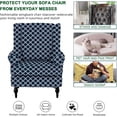 thumbnail image 3 of Wingback Chair Covers Pieces Stretch Printed Wing Back Chair Cover Sofa Slipcover Washable Wingback Armchair Slipcovers Furniture Protector with Elastic Bottom for Wingback Chairs, 3 of 6