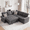 Gray, variant on 79" L-Shaped Sectional Sleeper Sofa Bed,Black Chenille Pull Out Couch Bed 5 Seat with Reversible Storage Chaise,USB Ports,Tool-Free Assembly
