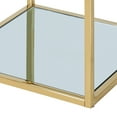 thumbnail image 6 of Contemporary Metal and Glass Small Square Coffee Table Gold, 6 of 8