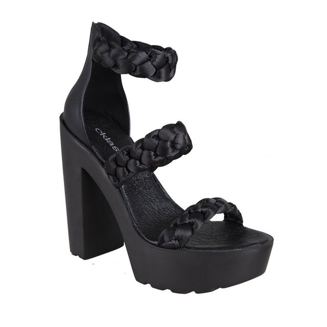 Sandalia con Tacon de 13 cm para Dama Mujer en color Negro, Elaborado de Textil. Cklass 668-37