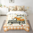thumbnail image 2 of Feelyou Teens Rustic Truck Bedding Comforter Set 7-Piece, Fall Maple Leaf King Bedding Sets, Cartoon Buffalo Plaid Bed Sheets, Lightweight Room Decor, 2 of 7