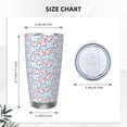 thumbnail image 4 of Lsque Cute Rabbit Pattern 20oz Car Cup with Lid and Straw, Insulated Coffee Cup with Straw Topper, Spill Proof Travel Coffee Mug, Stainless Steel Tumble-Straw Three-piece Set, 4 of 8