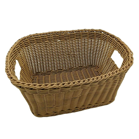 PTOOTP Large Wicker Laundry Basket with Coffee Plastic Frame for Home Daily Use and Storage