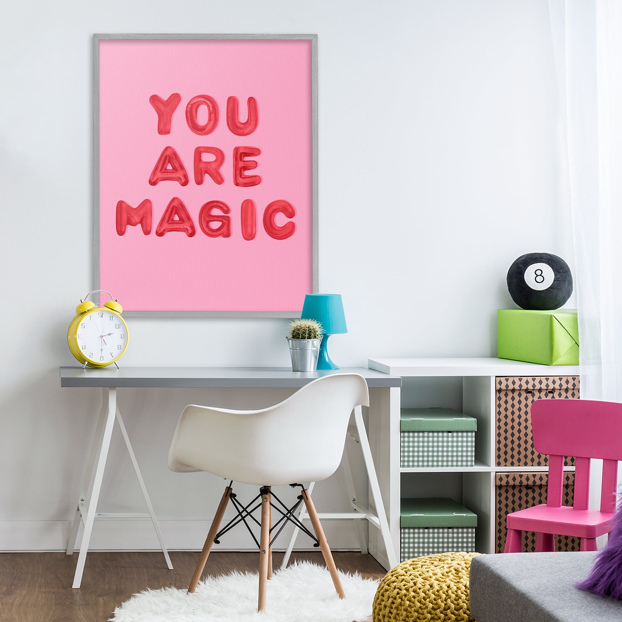 Stupell Industries You Are Magic Red & Pink Gray Framed Giclee Art, design by LISH Creative