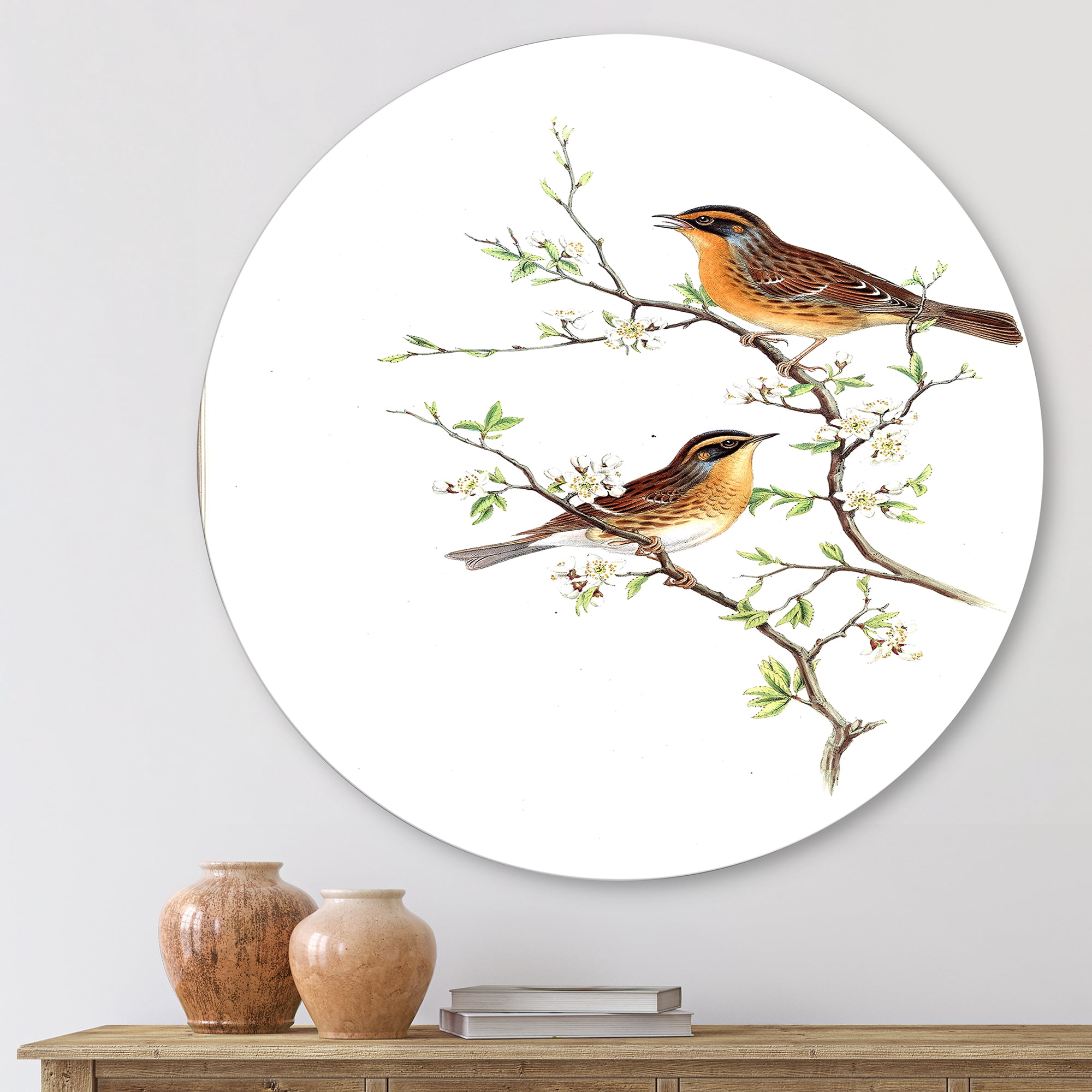 Designart 'Ancient Mammals II' Farmhouse Circle Metal Wall Art 23x23 - Disc of 23
