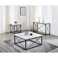 thumbnail image 4 of Steve Silver Skyler White Marble Top Rectangle Sofa Table, 4 of 5